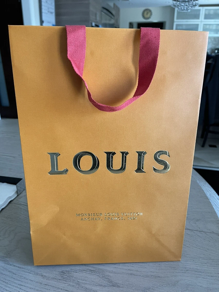 LOUIS VUITTON Holiday 2021 Paper 🎁Tote Shopping Bag 14” 10” 4.25” Gold  Logo | eBay