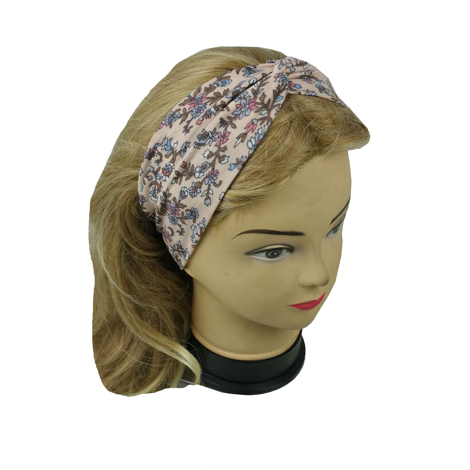 4 PCS New Flower Print Headband Women's Yoga Hair Wrap Twisted Color
