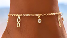 Women's Bohemian Lobster Clasp Cable Chain Infinite Dangle Anklet Foot Bracelet
