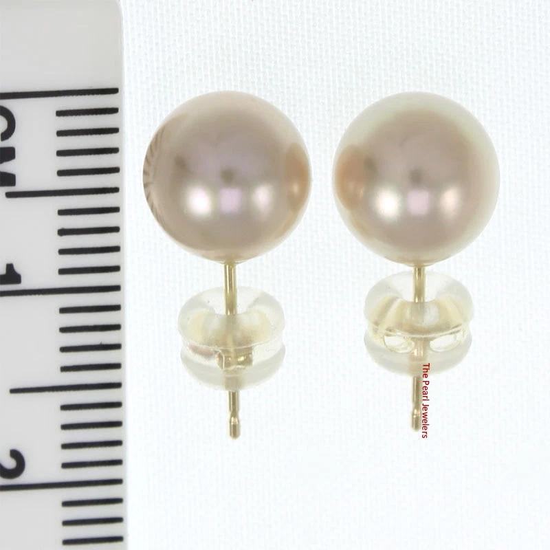 AAA 8–8.5 mm High Luster Lavender Cultured Pearl Stud Earrings - Image 4 of 4
