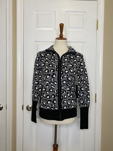 black and gray leopard print sweater