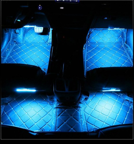 4x SMD RGB Multi-Color LED Strips Atmosphere Lamp Interior Light Kit Music - Foto 8 di 10