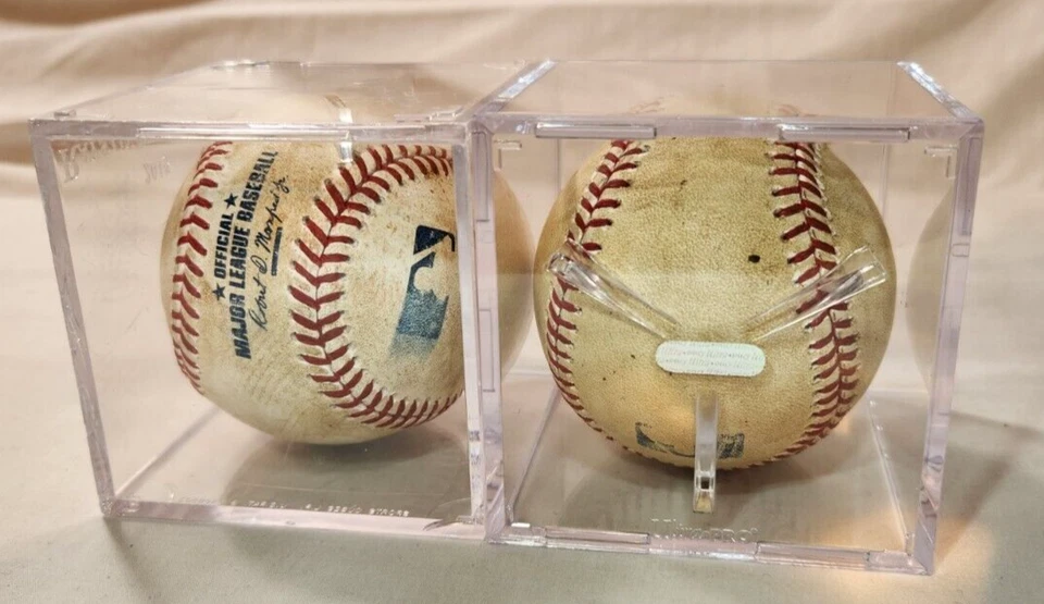 JAKE FARIA & ADEINY HECHAVARRIA BÉISBOL Autografiado Tampa Bay Rays con Estuches Foto 2 de 4