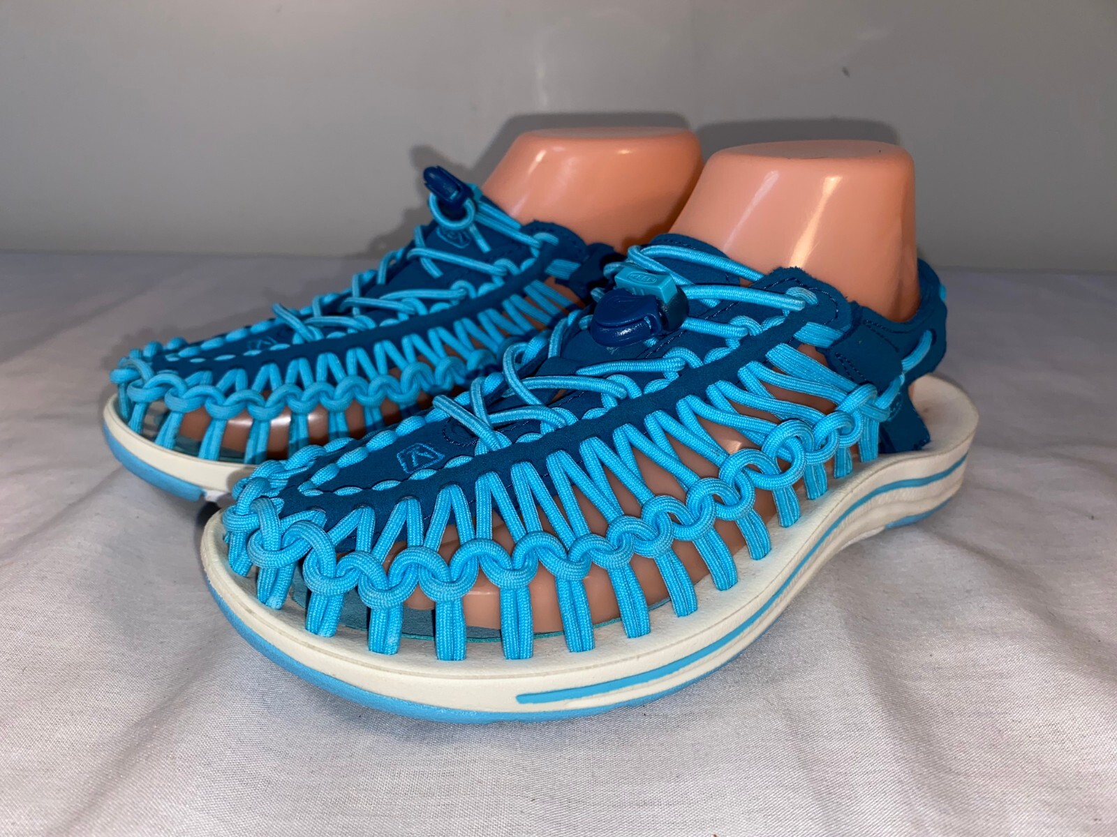 KEEN Uneek Sandali Donna Blu Acqua Tessuto Cordoncino Comfort Acqua US 7
