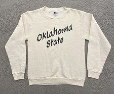 Vintage Russell Athletic Mens Small White Sweatshirt Made In USA Oklahoma State