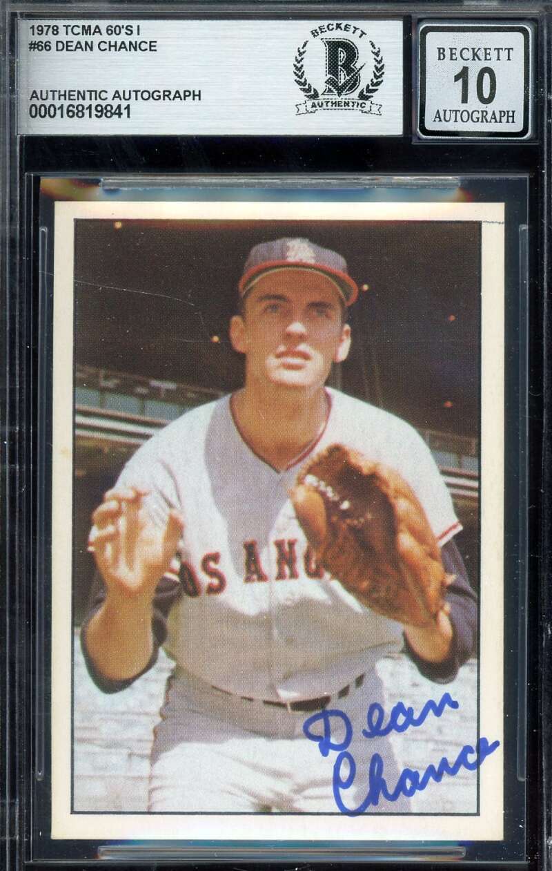 Dean Chance Gem Mint 10 Beckett BAS Signed 1978 TCMA The 60's Autograph