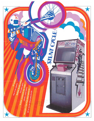 Stunt Cycle by Atari Video Arcade Flyer / Brochure / Ad