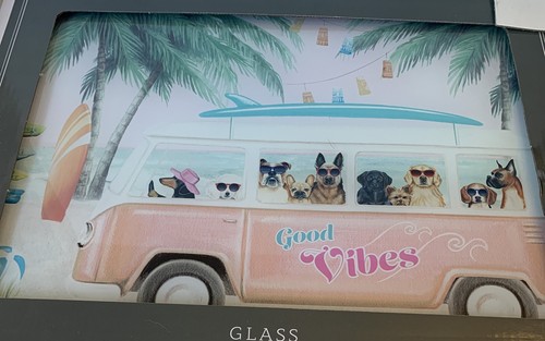 SALE PRICE FRENCH Bulldog,English Bulldog and Dauchshund Glass Cutting Board - Bild 6 von 7