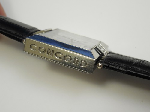 CONCORD DIAMOND SOLID STEEL LA SCALA SQUARE MEN'S WATCH WITH DEPLOYMENT BRACELET - Picture 5 of 8