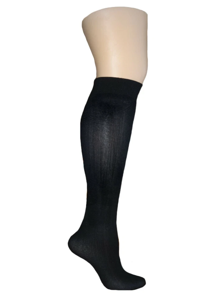 6 pares de medias semi transparentes NEGRAS hasta el muslo medias de nylon hasta la rodilla Foto 4 de 4