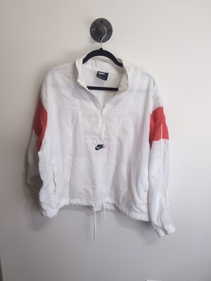 Women’s Nike Cropped Windbreaker Jacket White Large (H7)