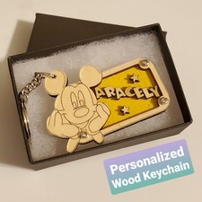 Personalized Mickey Mouse 3D Wood Keychain  Acrylic