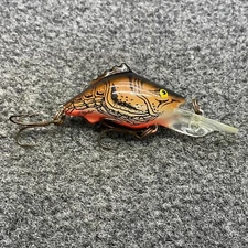 Mann's Razorback Piglet Vintage Crankbait Fishing Lure - Brown Crawfish