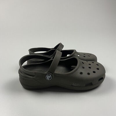 Crocs Kids Unisex Dark Green Double Strap Clog Comfort Slip-on Shoes Size  5-7