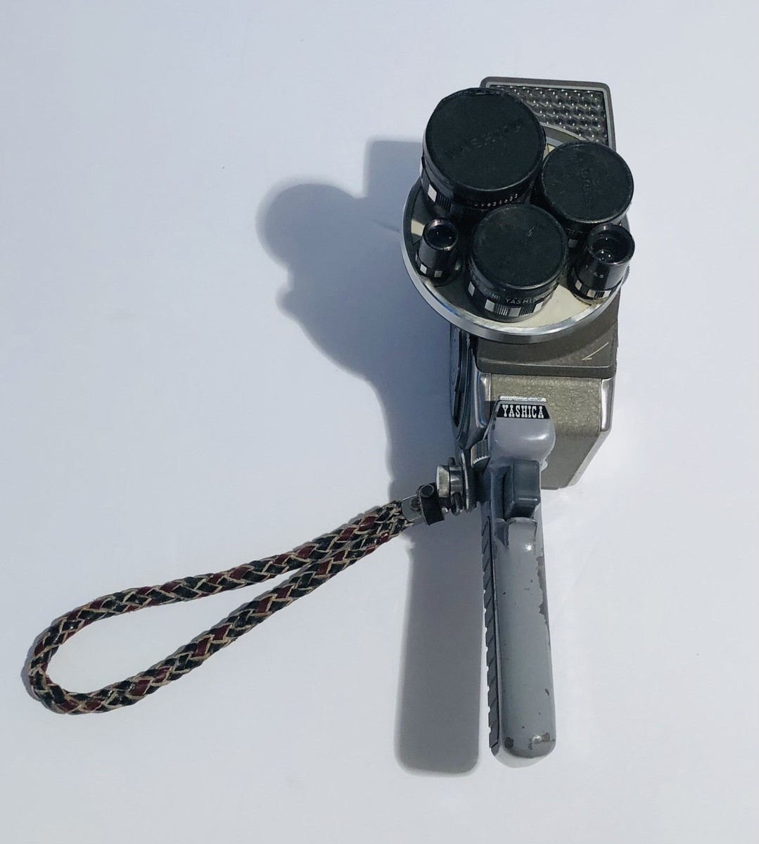 Yashica 8-E III 8mm Cine Film Camera 3 Lens Turret Pistol Grip