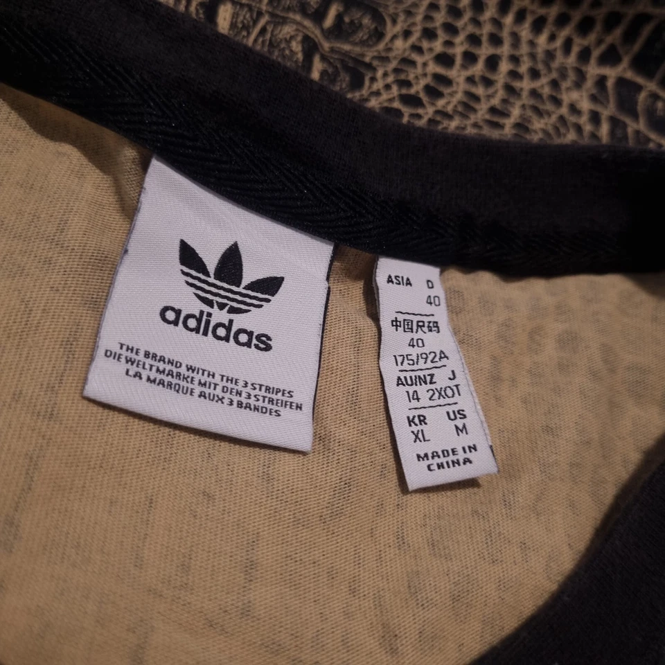 ADIDAS ORIGINALS Women Reptile Designed Cotton Blend T-Shirt Size XL  — 第 4/4 张图片
