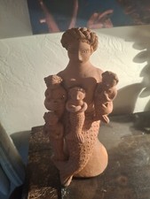Mexican Pottery Mermaid Mother With 4 Baby Mermaids