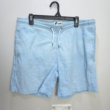 Surf  Swim Co. Shorts Mens Medium Blue Swimming Trunks Elastic Waist Drawstring