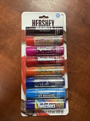 Hershey Flavored Lip Balms Chap Stick 8 Pack-Whoppers, York, Reese's, NEW Sealed