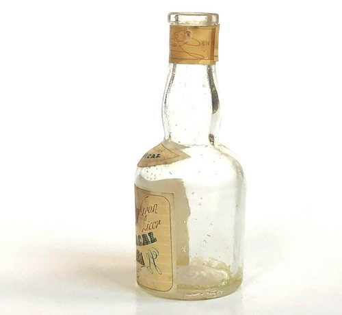 Botella de licor en miniatura Estomacal Montana sello de impuestos de gran licor vacío de colección - Imagen 4 de 8