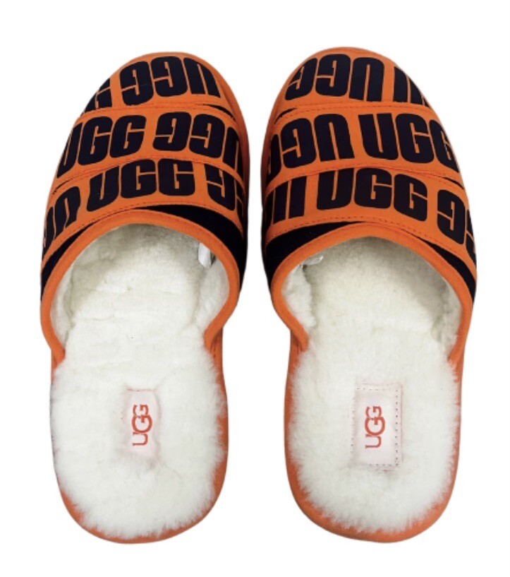 UGG SCUFF GRAPHIC NAVY ORANGE BAND SLIPPERS US SIZE 8 image 5