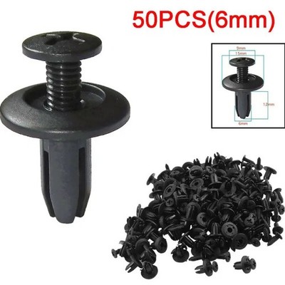 50x Befestigungsclips Klips Spreiznieten Clips Spreizniete Radhaus 6mm für KFZ