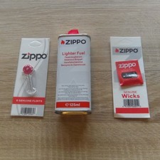 LOT ZIPPO - RECHARGE D'ESSENCE 125 ML POUR BRIQUET + 6 PIERRES + MECHE