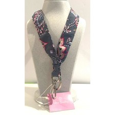 Vera Bradley 2-inch Wide Lanyard in Felicity Paisley Gray Pink NWT