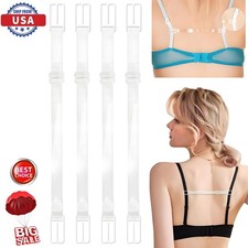 4Pcs Women's Clear Non-slip Elastic Bra Strap Holder for Slipping Bra Summer USA
