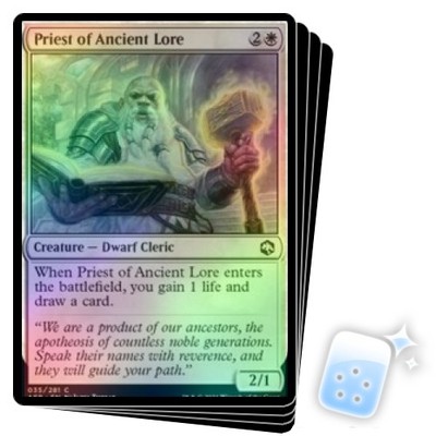 FOIL PRIEST OF ANCIENT LORE X4 Adventures In The Forgotten Realms AFR Magic MTG