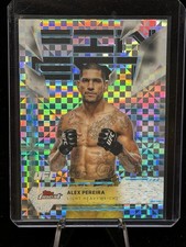 2025 Topps Finest UFC Alex Pereira #183 Uncommon Blue Checkerboard Refractor /75