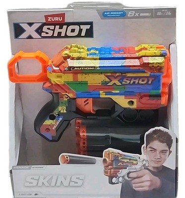 Zuru X-Shot SKINS Stripper Caution Blaster includes 8 Foam Bullets (Pt6)