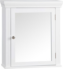 Stratford Wooden Bathroom Furniture, Mirrored Wall Medicine Cabinet, White