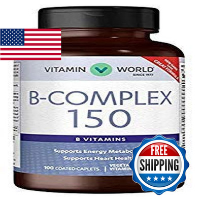 Vitamin World B- Complex 150 B- Vitamins 100 Coated Caplets