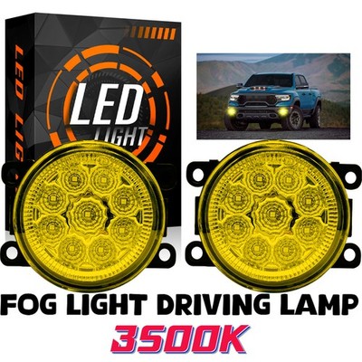 Pair Bumper LED Fogs Driving Lamps 3500K Yellow For Ram 2500 2019-2024