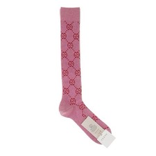 Calze Gucci Designer Rosa Glitter Logo, Nuove, Con Scatola, Ricevuta In Scatola, Italia
