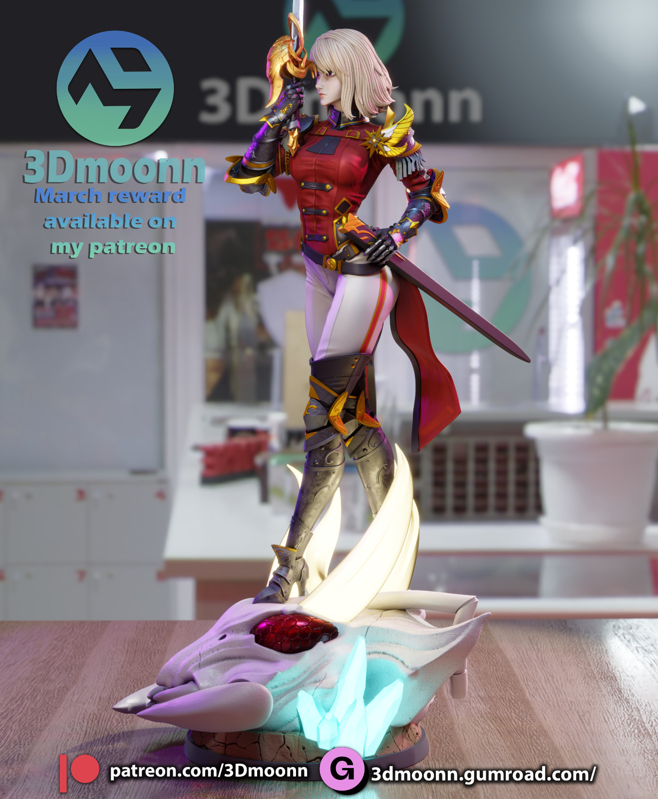 Cha Hae In Solo Leveling - Figure 3d Print Model kit Unpainted Unassembled