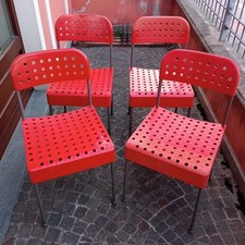 ANONIMA CASTELLI SEDIA RED BOX x 4 ENZO MARI 1976 CONSERVATE DESIGN MODERNARIATO