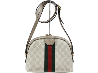 ○Gucci Ophidia Small Shoulder Bag 499621 Gg Supreme Canvas White