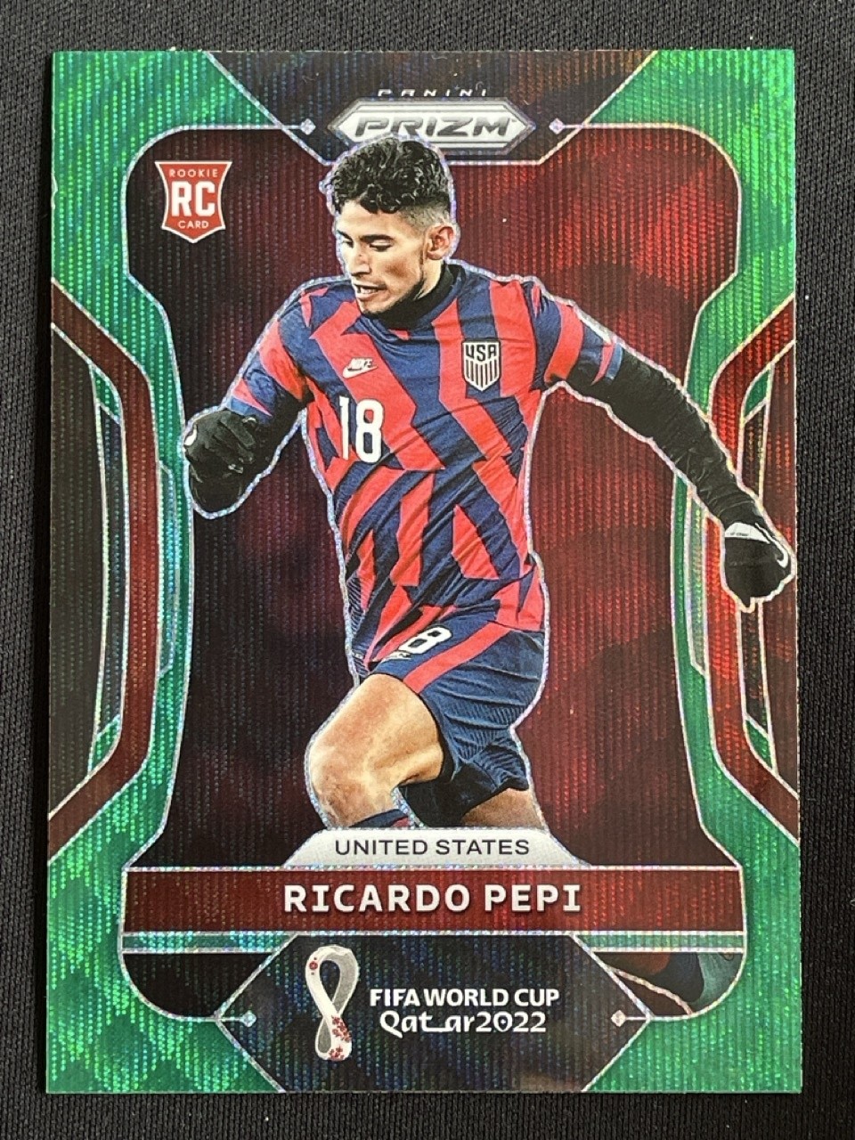 Ricardo Pepi 2022 Panini Prizm FIFA World Cup Qatar Prizms Green Wave Base #205