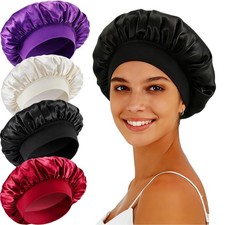 Gdotmely 4 Pack Satin Bonnet for Sleeping, Large Silk Hair Multicolor