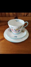 Shelley Three Piece Tea Set, Wild Flowers Design. Teacup, Saucer & Side Plate