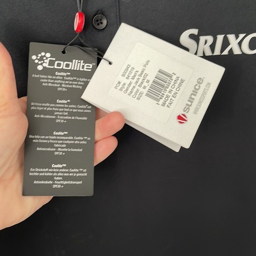 Sunice Srixon Men’s Golf Shirt Size Medium NWT Coollite technology Black - Picture 7 of 8