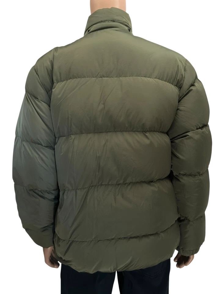 ⭐LANDS END- MEN'S LARGE Green Goose Down Puffer Jacket Removable Hood - Image 2 of 4