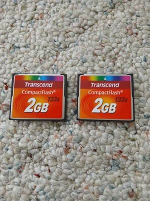 2gb Transcend Compact Flash  CF  memory card - Lot 0f 2