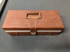 Savoy Vintage Faux Leather 8-Track Cassette Case Brown W/Cassettes