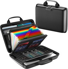 Best Fireproof Document Box Hard Case File Organizer with Lock and 13 Pocket