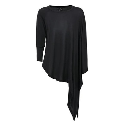 Forplay Sweatshirt Damen Knitted Asymmetric Sweater schwarz Basics, Casual Wear