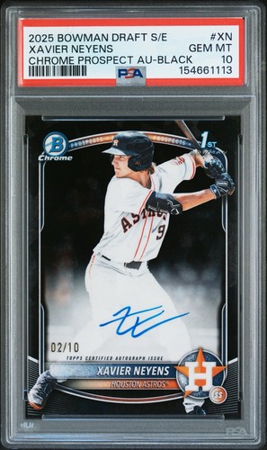 Xavier Neyens #CPA-XN 2025 Bowman Draft Sapphire Chrome Prospect Autograph card