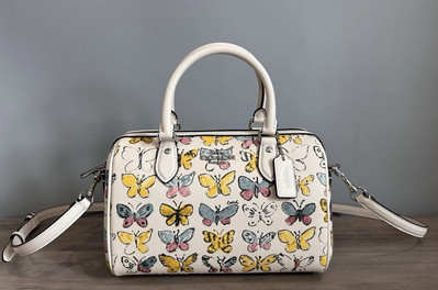 COACH CAK07 Rowan Satchel Bag With Butterfly Print Coated Canvas & Leather